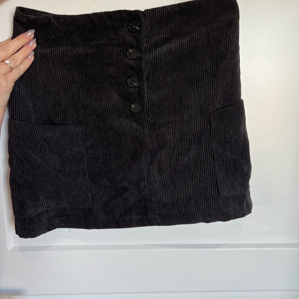Skylar + Madison Charcoal Corduroy Skirt